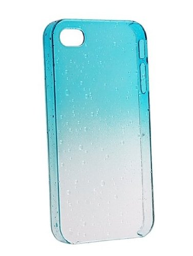 Angelina(TM) Waterdrop Raindrop Hard Snap-on Phone Case Compatible with iPhone 4 4S Sky Blue Color