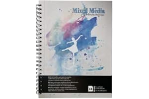 TUMUARTA Mixed Media Skizzenbuch, 22.9 x 30.5 CM, 200GSM, 64 Blatt, Feinkorn, Säurefrei, Zeichenblock und Aquarellpapier für Marker, Aquarell, Tusche, Acryl, Gouache, Kohle und Pastell.