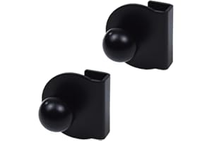 Heuskay Maniglie a Clip in Vetro per Porta, Ferro da Stiro, Senza Foratura, 3-5 mm, B (Nero)