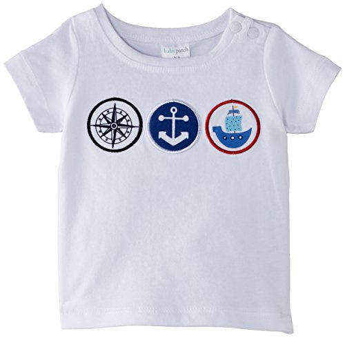 Pumpkin Patch Baby Boys 0-24M Short Sleeve Sailboat T-Shirt, White (Milk), 6-12 Months