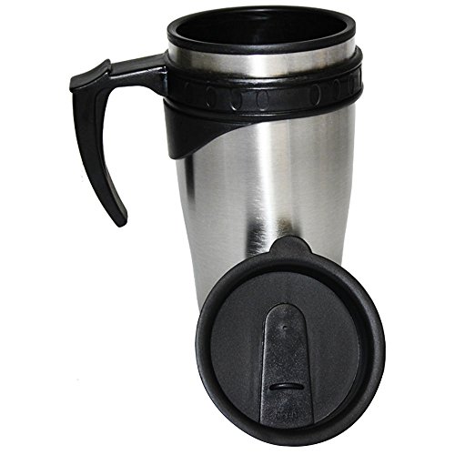 COM-FOUR Thermobecher to go mit Henkel und Deckel für das Auto aus Edelstahl 450ml - 2