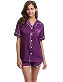 ♛♛【¿Quieres adquirir una mejora esperencia de dormir?】pijamas mujer Batas y Kimonos saten seda porque Suave,Cómodo,Sedoso y Agradable para su piel