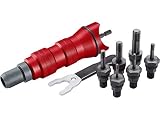 Extra Robusta de acero Profesional remachadora de tuercas accesorio para taladro o batería broca para remachadora de tuercas M3 a M10 de aluminio, acero y acero inoxidable Remaches (6 cabezales remachadora) FORTUM 4770654