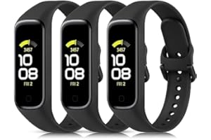 Vancle 3 Stück Armband für Samsung Galaxy Fit 2 Armband für Damen Herren, Weiches TPU Silikon Uhrenarmband Wasserdichtes Sport Ersatzarmband für Samsung Galaxy Fit2, Schwarz/Schwarz/Schwarz