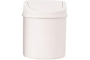 Fnaekier Desktop Trash Can - Small Desk Bin With Lid, Space-Saving Cute Trash Can, Modern Waste Bin For Bathroom Vanity, Tabletop