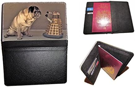 Pug Dalek Doctor Who travel passport cover case fits UK passport document