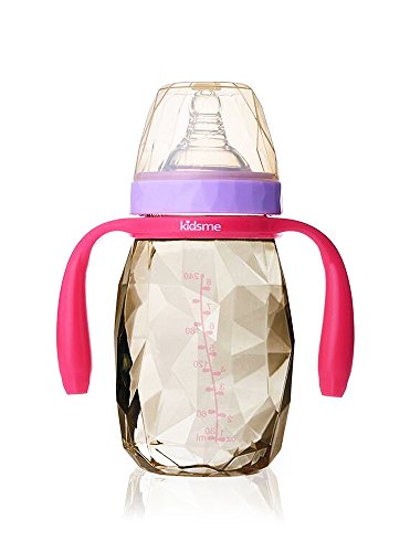 Kidsme Diamond Milk Bottle with Handles (240 ml, Lavender)