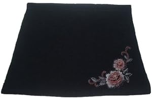 belldessa Nierenwärmer - Fleece - Damen Gr. M - Größe 36-38 - schwarz- Bauchwärmer Fleece mit Blumen Applikation Hüftwärmer