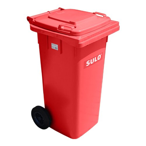 Müllbehälter, Inhalt 120 Liter, rot
