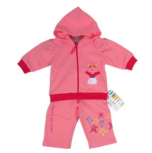 AGATHA RUIZ DE LA PRADA "Hoodie" baby girls tracksuit fleece (pink/rose)