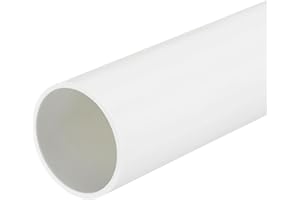 QUARKZMAN Tubo Redondo Rígido de PVC 45.2mm ID 50mm (2") OD 330mm/13" Blanco de Alto Impacto para Tuberías de Agua Manualidades y Fundas de Cables Riego Acuarios Piscina
