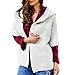 Produktbild LUGOW Damen Jacken Halben Ärmel einfarbig Kapuzenpullover Strickjacken Outwear Mantel Jacke Damen Büro Tragen Günstig Mäntel Streetwear Windjacke Übergangs-Jacke Coat Outwear(X-Large,Weiß)