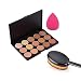 GUJHUI 15 Color Concealer Palette Kit with Face Cream Makeup Brush, Powder Puff RS.375.00