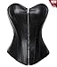 Produktbild Damenkleid mit Überbrustkorsett, Bustier, Basque-Korsett aus Kunstleder, mit Spitze, geschnürt Gr. XXXXXXL, Black New