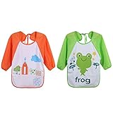 Gosear 2 Piezas Baberos para Bebés Impermeable, Niños Lindo patrón de Dibujos Animados...