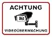 Produktbild Hochwertige Achtung Videoüberwachung Aufkleber - 3 Stück - Videoüberwacht Schild selbstklebend (Kameraüberwachung - Überwachungskamera) - Warnschild Alarmanlage/Alarmgesichert