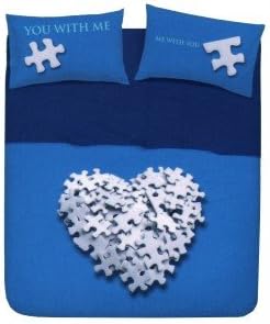 Single Bed Sheet Set BASSETTI-LOVE IS A GAME – BLUE