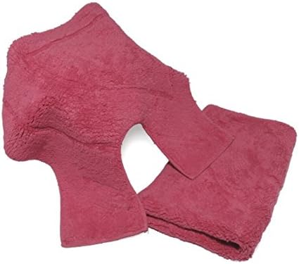 Luxury Living Collection 2 Piece Bath Mat and Pedestal Set Soft 100% Cotton With Non Slip Backing Raspberry