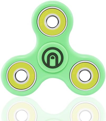 SPIN ME UP - Fidget Spinner - Black Ceramic Bearings - Best Stress Reducer Relieves ADHD Anxiety and Boredom - Helps Focusing Fidget Toys for Kids &amp; Adults - 9 Colors Available (Green - Yellow)