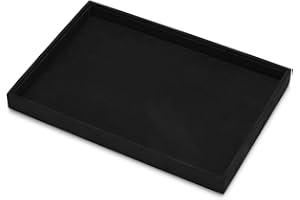 Oirlv Negro Microfibra Joyería Bandejas Plano Anillo Collar Reloj Organizador Expositor Bandejas