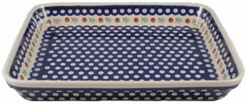 Polish Pottery Boleslawiec Oven Dish, Roasting, Large, 33cm in RED DOT pattern