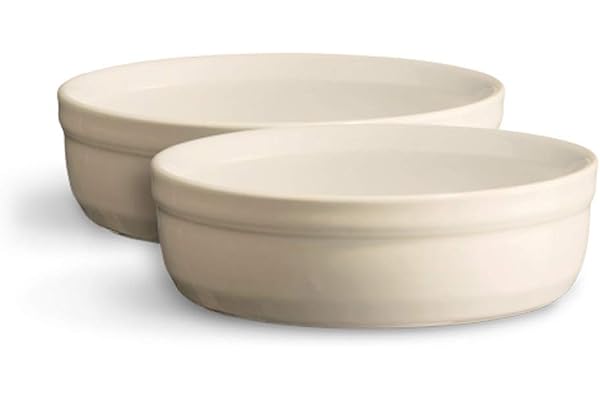Emile Henry - 4013 - Set de 2 Moules à Crème Brûlée Céramique Beige Argile 12 ø