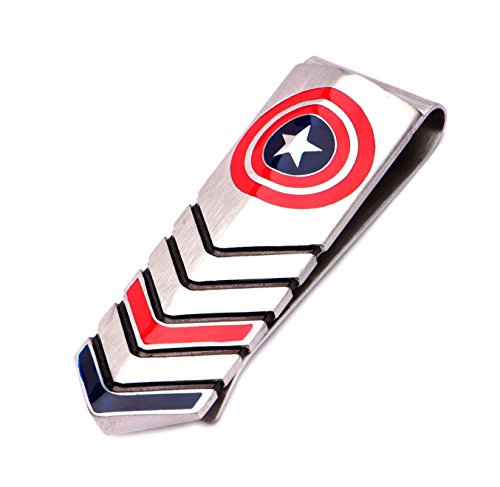 Price comparison product image BodyVibe Marvel Comics Captain America Shield Stainless Steel Money Clip