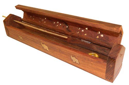 Räucherstäbchenhalter mit Rauchverteiler aus Sheeshamholz 30 cm - 4