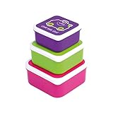 FÁCIL DE LIMPIAR- Libres de BPA, PVC y Phthalate, la tapa no se puede lavar en el lavavajillas (El tupper más grande es de 12x12x5cm)