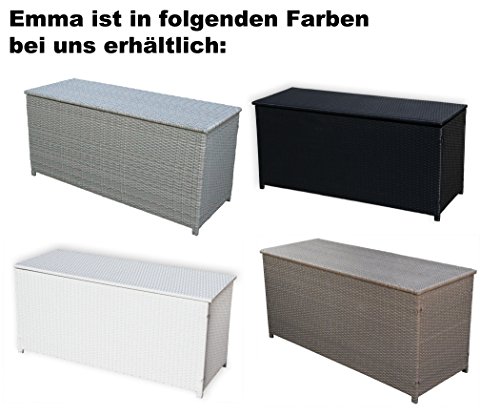 KMH®, Kissentruhe / Kissenbox „Emma“ aus weissem Polyrattan (4 String) (#106090) - 5