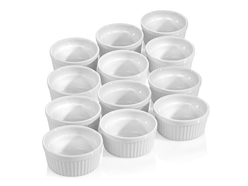Bluespoon Pastetenformen 12er Set Ø 9 cm Porzellan Muffin Cupcake Back Förmchen Pasteten Form 140 ml