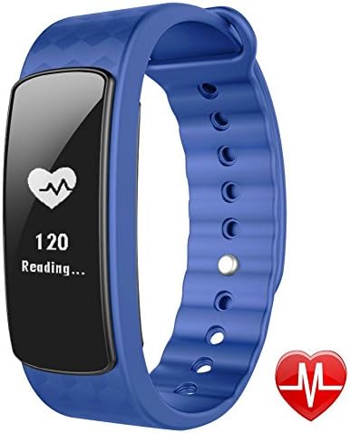 Fitness Tracker, LINTELEK, Smart Watch Fitness Band with Heart Rate Monitor Pedometer with Sleep Monitor/ Step Tracker/ Calorie/  Notifications IP67 Waterproof Activity Tracker only for Bluetooth 4.0,IOS 8.0 &amp; above or Android 4.4 &amp; above Smart phone, Blue