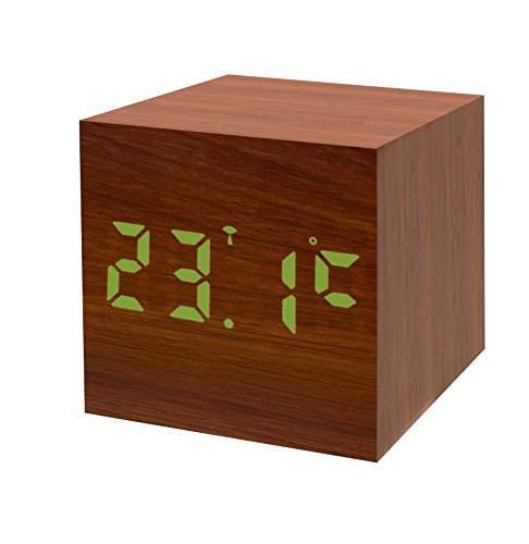 Bresser Wecker MyTime WAC braun mit grüner LED - 3