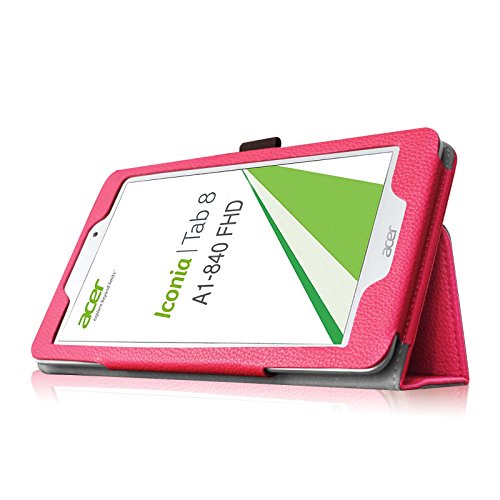Fintie Acer Iconia Tab 8 A1-840 FHD Hülle – Hochwertige Kunstleder Slim Fit Stand Case Cover Schutzhülle Tasche Etui für Acer Iconia A1-840 FHD (8 Zoll) Tablet, Magenta - 5