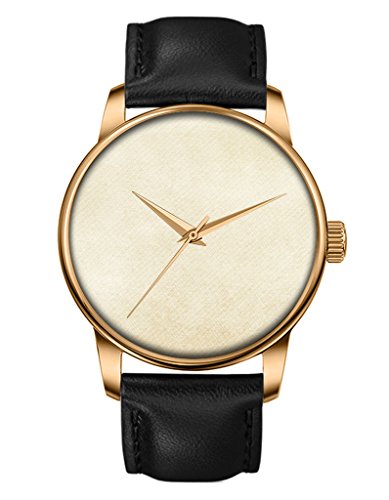 OOFIT-Uhren Damen-uhren Schwarzes leder Armbanduhr, Analog Quarz Uhren