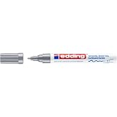 Edding 4040 Mat M&uuml;rekkepli Boya Kalemi - 1 Marker - Yuvarlak U&ccedil; 1-2 mm - G&uuml;m&uuml;ş - P&uuml;r&uuml;zl&uuml;, Koyu veya G&ouml;zenekli Y&uuml;zeylere Yazı 