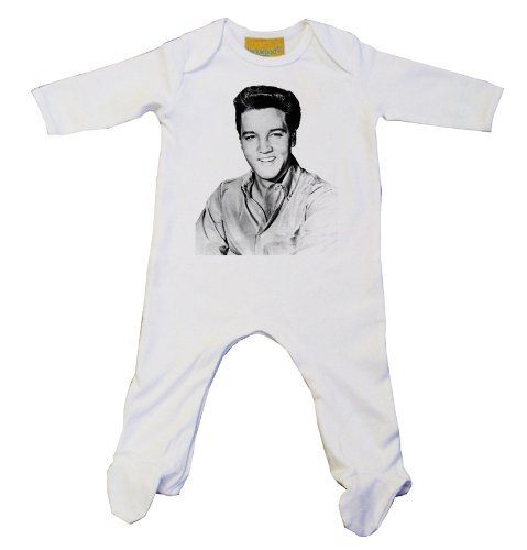 Elvis Black and White Baby Grow (0-3)