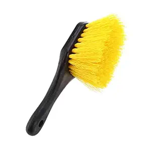 Wheel Detail Cleaning Brush With Yellow Black Antislip Handle For Car Auto