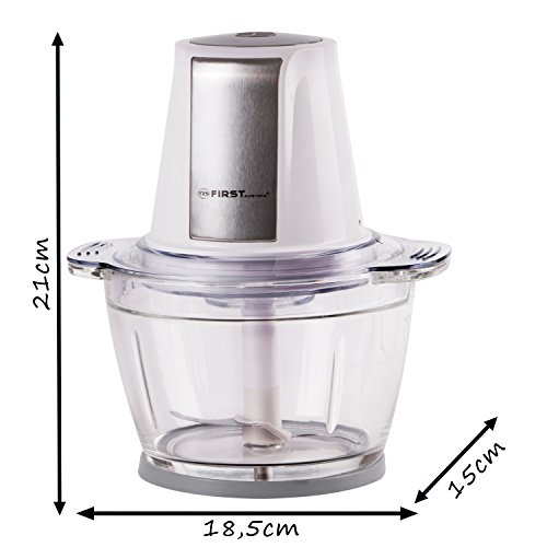 TZS First Austria – 500 Watt Universal-Zerkleinerer mit Glasbehälter und 2 Edelstahl-Messer | 1,0 Liter Glas-Behälter und Multi-hacker | spülmaschinenfest | 1,05m Kabel | Edelstahl-Mulit-zerkleinerer - 5