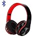 Produktbild WHTBOX Bluetooth Kopfhörer Over-Ear,Bluetooth Wireless Kopfhörer Noise Cancelling,Mit Soft Memory-Protein OhrenschüTzer, Eingebautes Mikrofon FüR Handy Pc Laptop,Red