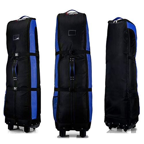 PGM Golf bolsa de viaje, con ruedas  --- doble de la cubierta, grueso, impermeable, nailon), con base, negro/azul