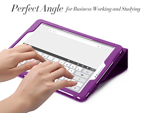 Galaxy Tab S2 9.7 Hülle,Samsung Galaxy Tab S2,Fyy® [Super Functional Series] Hochwertige Kunstleder Hülle mit elastitcher Handschlaufe und Halterungen für Karten, Notizen für Samsung Galaxy Tab S2 9.7 Zoll,Violett (mit automatischer Schlaf/ Weck-Funktion) - 5