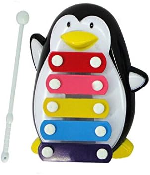 Fami Bébé Kid 5-Note Xylophone Jouets musicaux Sagesse développement Penguin,Noir