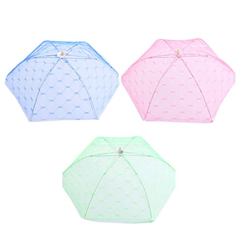 spécification Nrpfell Ensemble De 3 Couverture D'Alimentaire Tente Parapluie Ecran De Maille Grand Bond Reutilisables et Pliables 16 Pouces pour Pique-Nique/BBQ-Chasser Mouches,Punaise,Moustiques(
