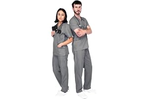 Unisex scrubs uniformer set – medicinska uniformer och skrubbar, mjuk och bekväm passform sjuksköterskeskrubbar, andningsbart