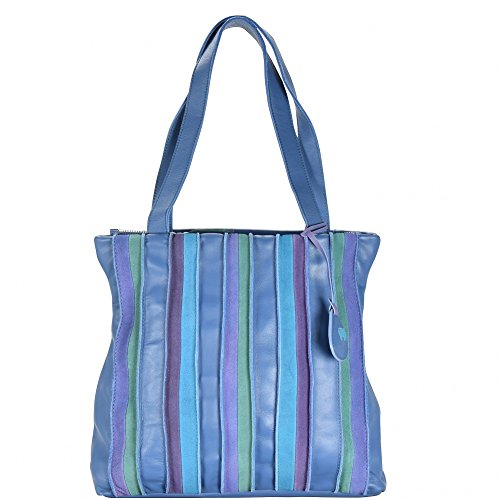 Preisvergleich Produktbild mywalit Laguna Medium Shopper Leder 30 cm bluebell