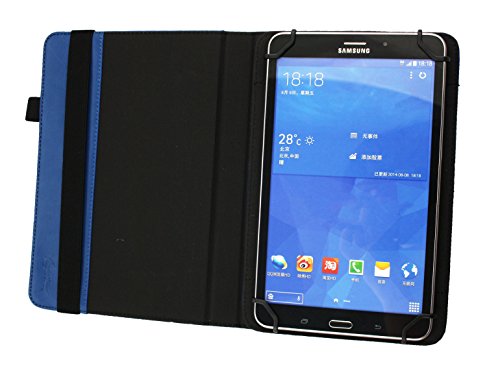 Emartbuy® Trekstor SurfTab Breeze 9.6 Quad 3G 9.6 Zoll Tablet Universal ( 9 – 10 Zoll ) Dark Blau PU Leder  360 Grad rotierende Stand Folio Geldbörse Tasche Hülle + Blau Eingabestift - 4