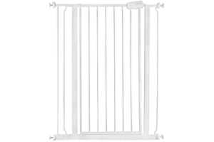 Safetots Extra Tall Cancello per Cani, 81.4cm - 89cm, Bianco, Extra Alto 104cm in Altezza, Cancelletto a Pressione per Cane e Cucciolo, Barriera per Animali Domestici e Cani