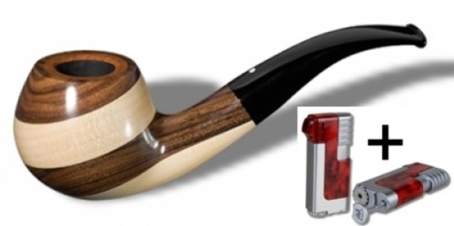 Vauen Pfeife Weißpunktedition Wood W 742 + Winjet Feuerzeug