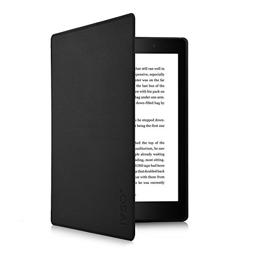 Kobo Aura One Hülle, IVSO Ultra Schlank Superleicht Ständer Slim Leder zubehör Schutzhülle für Kobo Aura One perfekt geeignet, Schwarz - 7